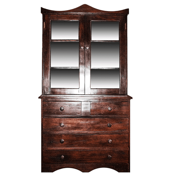 Antique Hand Made Red Jarrah Wood 'China Cabinet' from Zimbabwe