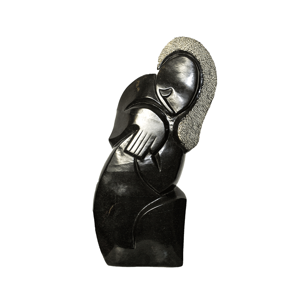 Prayer, a Shona stone sculpture carved from spring stone in Zimbabwe by Joseph Chigangaidze