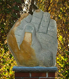 One of a kind African Fine Art: Hand Carved Stone Sculpture 'Lucky Hand' by Zimbabwean Artist Inkomo Made in 1990