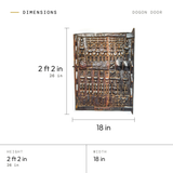 Dogon Door dimensions: 2 ft 2 in (26 in) tall, 18 in wide