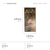 Dogon Tribe Door dimensions: 6 ft 2 in (74 in) tall, 2 ft 9 in (33 in) wide