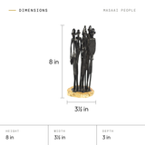 Masaai People dimensions: 8 in tall, 3.5 in wide, 3 in deep