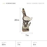 Benin Kingdom Rooster dimensions: 20 in tall, 7 in wide, 6 in deep