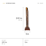 CD Rack dimensions: 3 ft 1 in (37 in) tall, 5 in wide