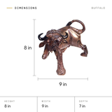 Buffalo dimensions: 8 in tall, 9 in wide, 7 in deep
