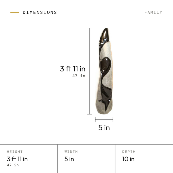Family dimensions: 3 ft 11 in (47 in) tall, 5 in wide, 10 in deep