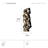 Mother and Child dimensions: 2 ft (24 in) tall, 7 in wide