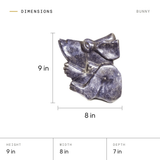 Bunny dimensions: 9 in tall, 8 in wide, 7 in deep
