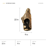Hidden dimensions: 22 in tall, 9 in wide, 9 in deep