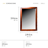 Mirror (small) dimensions: 3 ft 6 in (42 in) tall, 2 ft 5 in (29 in) wide