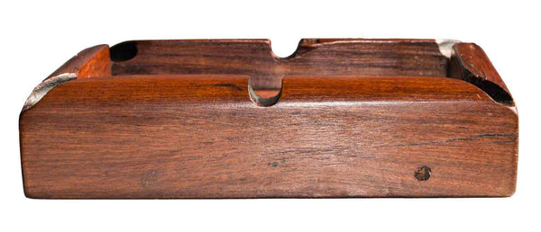 Profile view: Authentic Hand Carved Wooden 'Antique Cigar Tray' from Zimbabwe