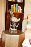  Authentic 'Benin Rooster' Carved Bronze Sculpture from Nigeria Made in 1988