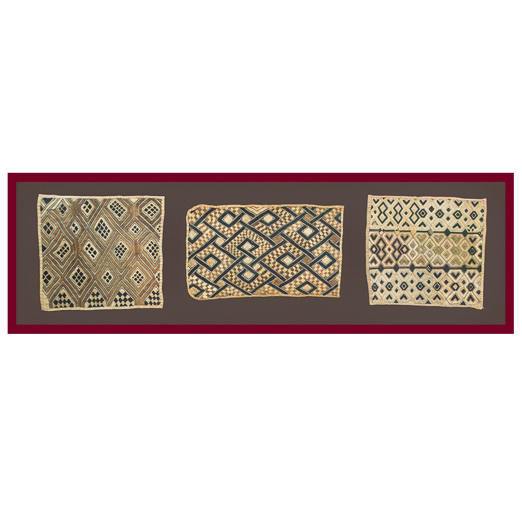 Authentic Hand Made 'Kuba Kloth Panels' Decor from Zaire Made in 1970