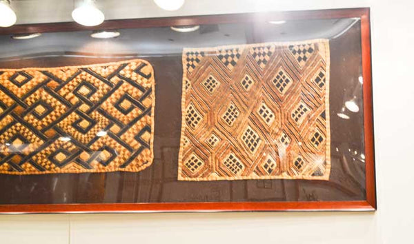 On display at the Harlem Fine Arts Show in NYC: Authentic Hand Made 'Kuba Kloth Panels' Decor from Zaire Made in 1970