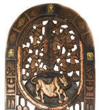 Close up of top of door: Authentic Wooden Carved Door from Cameroon Made in 1960