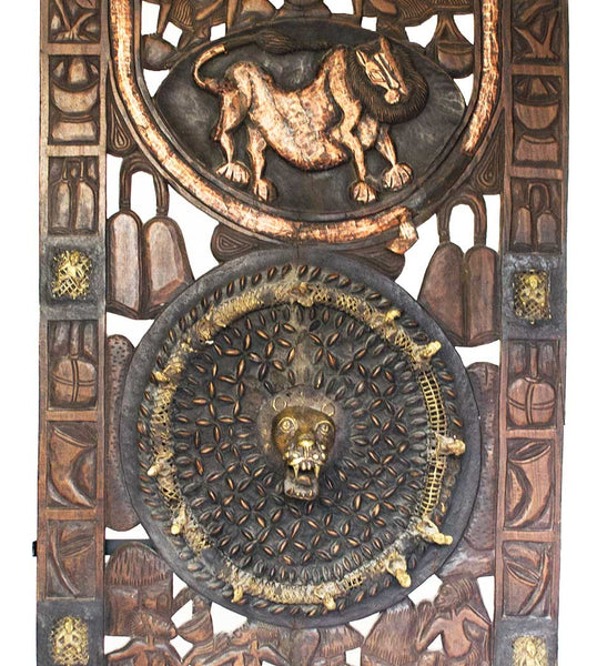Middle section of door: Authentic Wooden Carved Door from Cameroon Made in 1960