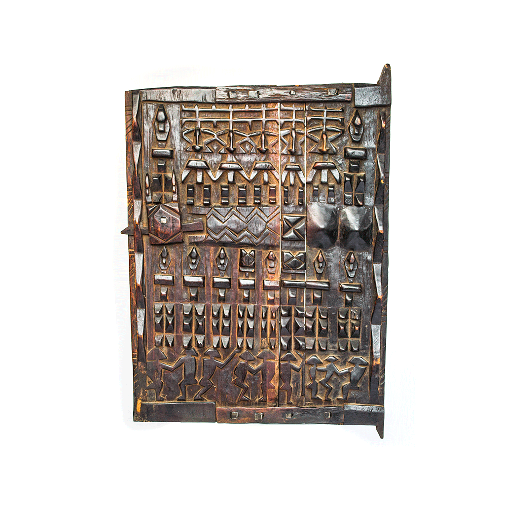 Authentic Ebony Wood Carved Door from Mali Made in 1990