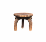 Full view:  Authentic Hand Carved Wooden 'Senufo Stool' from the Ivory Coast Made in 1970