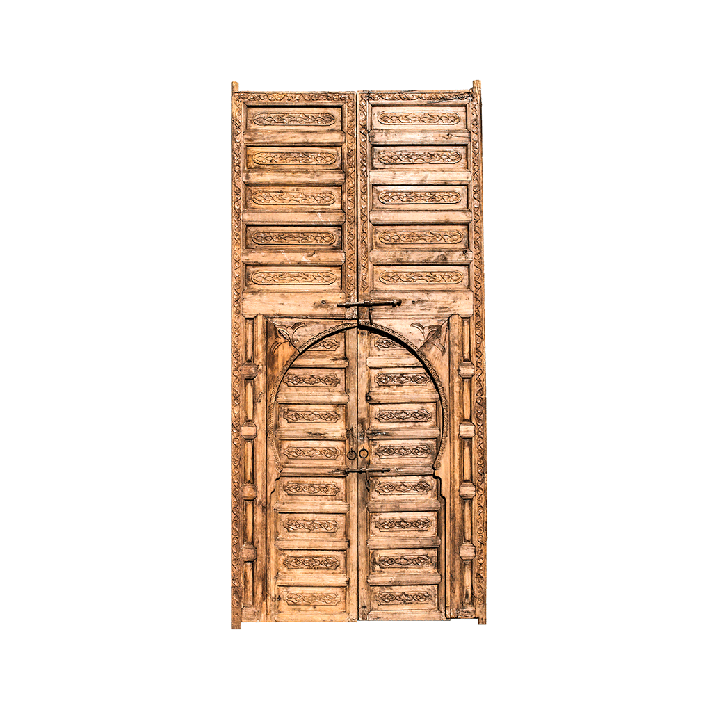 Authentic Wooden Carved Door from Morocco Made in 1952