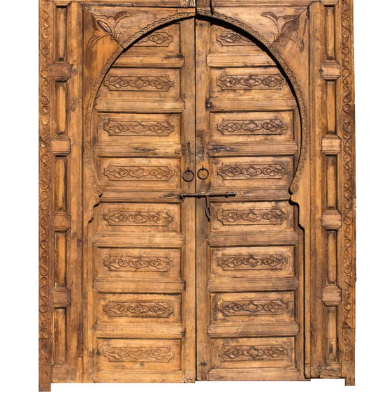 Bottom Half of Door:  Authentic Wooden Carved Door from Morocco Made in 1952