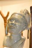 On Display at the Harlem Fine Arts Show in NYC: Hand Carved Stone Sculpture 'The Chief' by Zimbabwean Artist Joseph Tozo Made in 1990