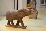 On display at the Harlem Fine Arts Show in NYC: Authentic Hand Carved Wooden 'Elephant' Sculpture from Kenya Made in 1988