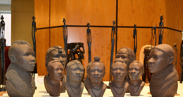 On display at the Harlem Fine Arts Show in NYC: Hand Carved Clay Head by Kenyan Artist Ben Apollo