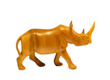Size medium: Authentic Vintage Hand Carved Teak Wood 'Rhino' Figurine from Kenya