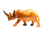 Size small: Authentic Vintage Hand Carved Teak Wood 'Rhino' Figurine from Kenya