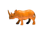 Size Xsmall: Authentic Vintage Hand Carved Teak Wood 'Rhino' Figurine from Kenya