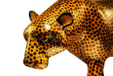 Close up: Authentic Vintage Hand Carved Teak Wood 'Cheetah' Figurine from Kenya