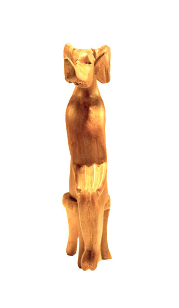 Elephant, Front view: Authentic Vintage Hand Carved & Hand Painted Teak Wood 'Animal Party' Figurine from Kenya