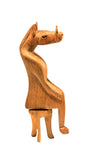 Wild Hog, Profile view: Authentic Vintage Hand Carved & Hand Painted Teak Wood 'Animal Party' Figurine from Kenya
