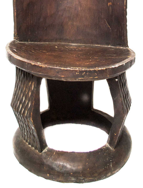 Bottom of chair:  Authentic Wooden Mozambique Chair from Tanzania Made in 1960