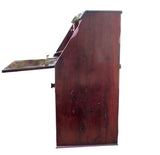 Profile view while desk is opened up: Antique Hand Made Red Jarrah Wood 'Convertible Desk' from Zimbabwe