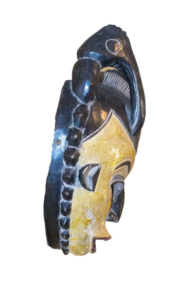 Profile view: Authentic 'Guro Mask' from the Ivory Coast Made in 1988