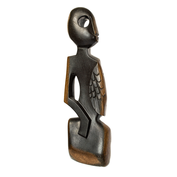 One of a kind African Fine Art: Hand Carved Stone Sculpture 'Sweet Girl' by Zimbabwean Artist Pfungwa Dziike Made in 1990