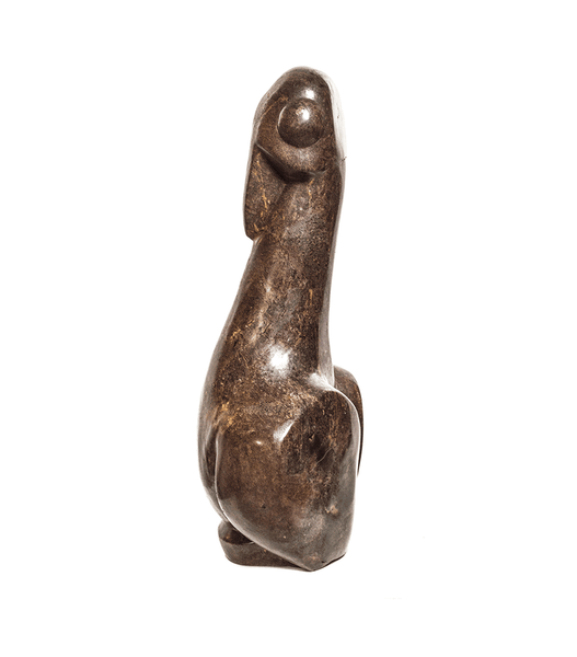 Profile view:  Hand Carved Stone Sculpture 'Bird' by Zimbabwean Artist Damien Manuhwa Made in 1990