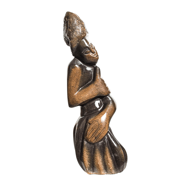 Fresh Woman, a Shona stone sculpture carved from spring stone in Zimbabwe by John Type