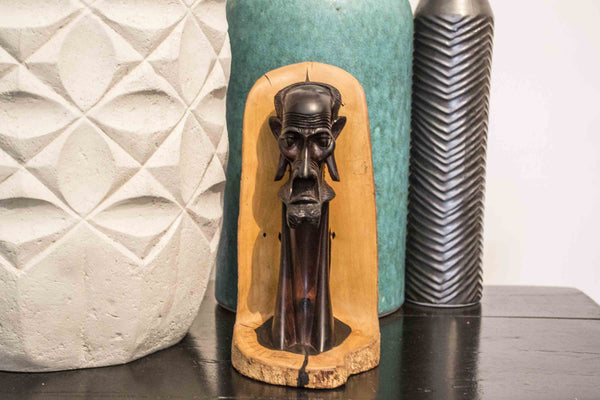Masaai Ebony Wood Carving 'Masaai Man' Made in Kenya in 1988