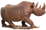 Full view: Authentic Hand Carved Wooden 'Rhino' Sculpture from Kenya Made in 1988
